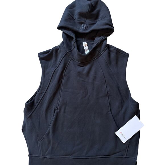 Lululemon Scuba Sleeveless Hoodie Pullover Black Women’s Size M/L Relax Oversize - Picture 1 of 5